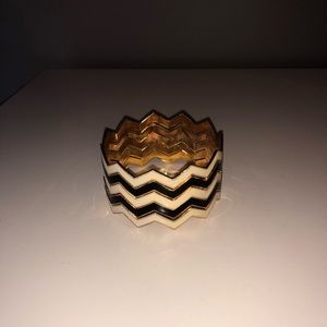 Black and White Stacking Chevron Bracelets